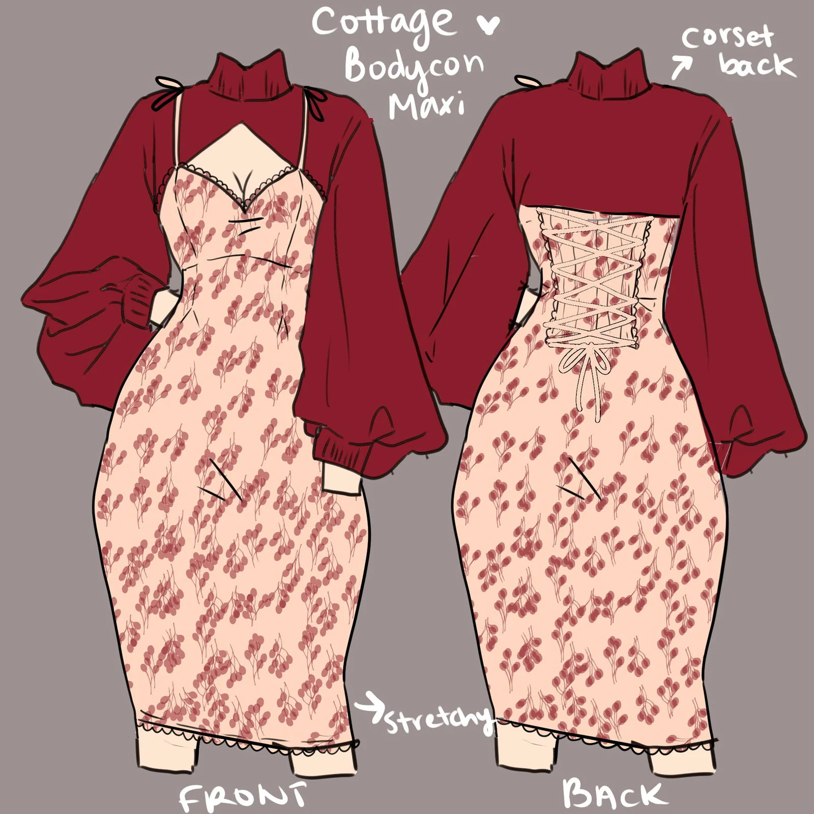 Cottage Bodycon (Beige) - Image 10