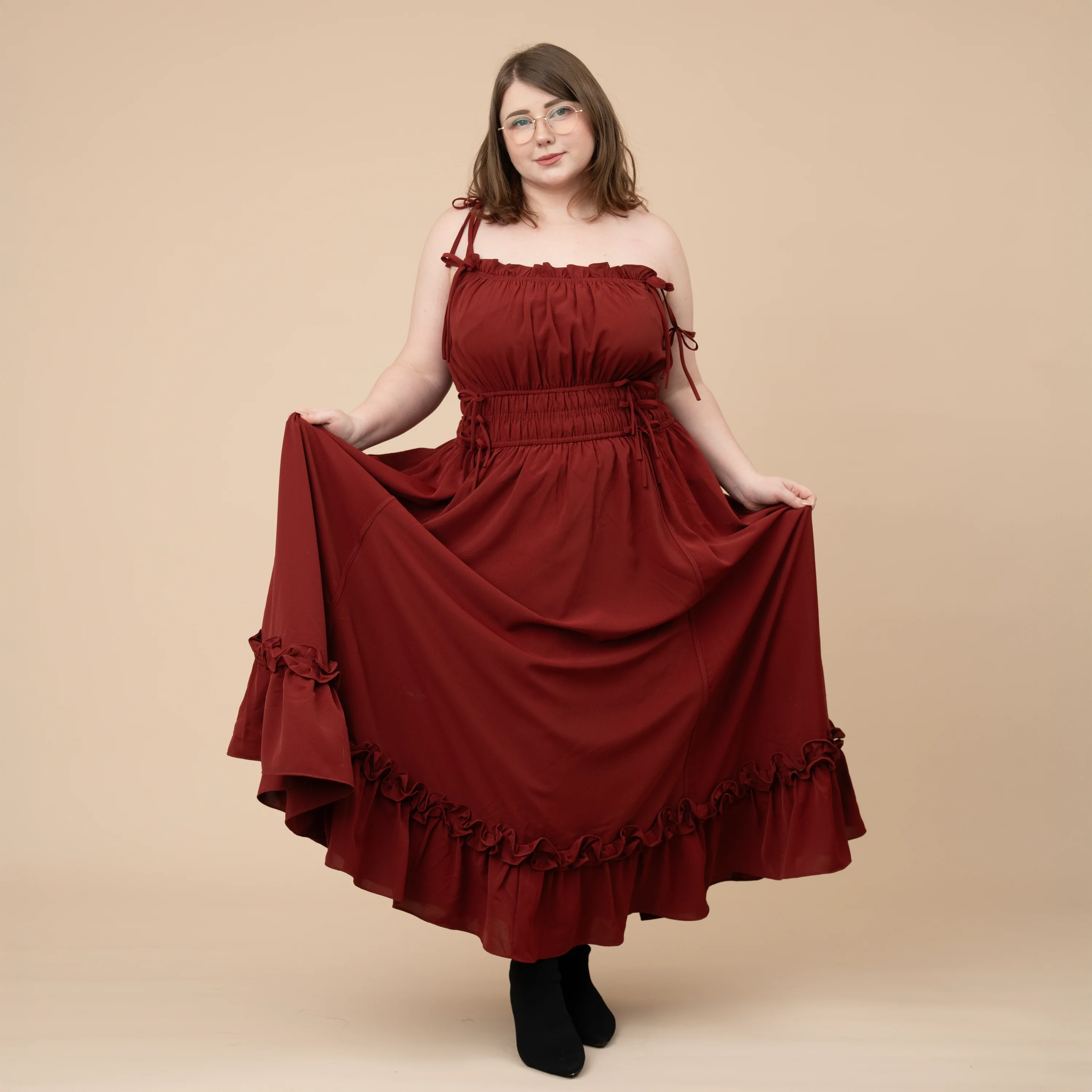 Fleur Dress in Carmine Rose - Image 10
