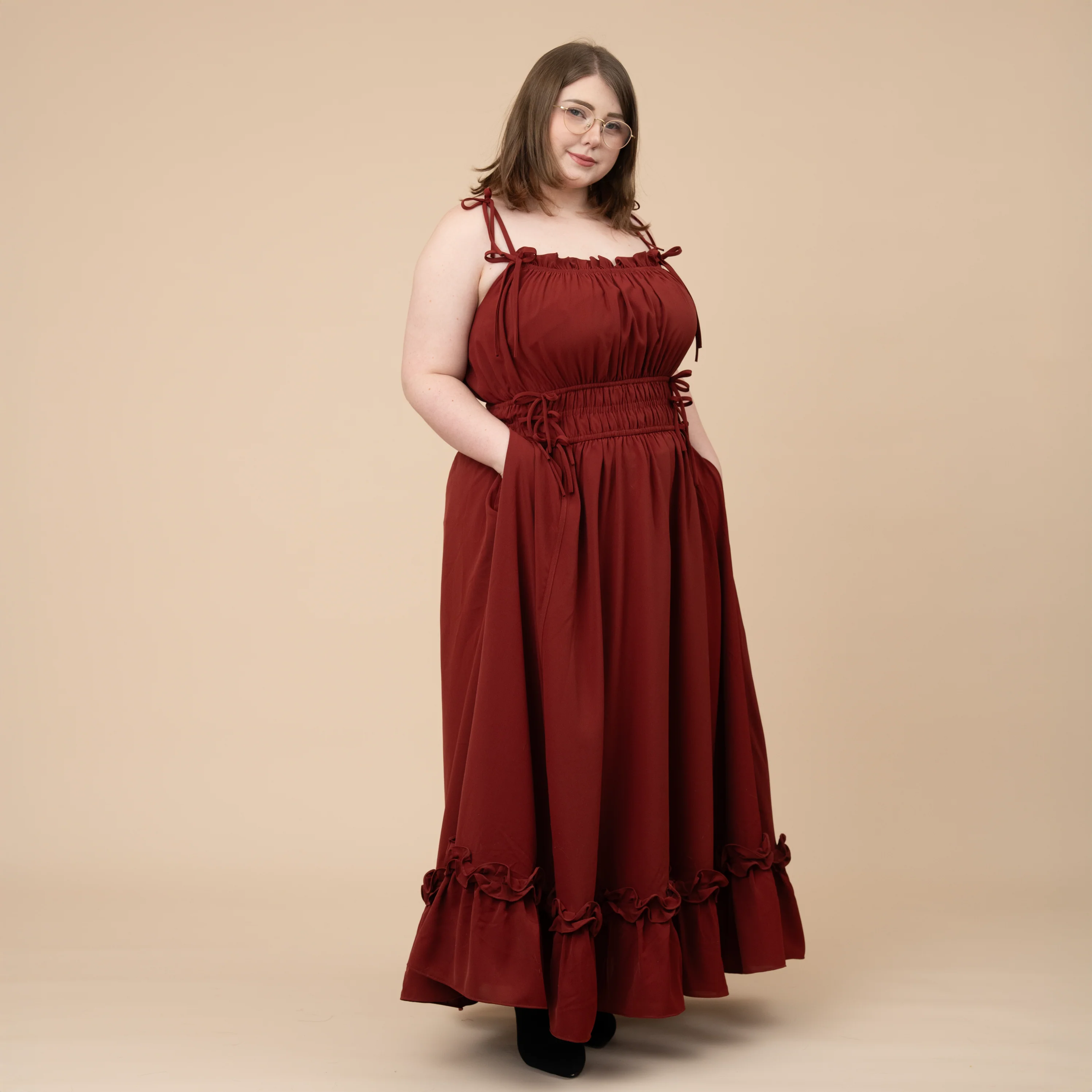 Fleur Dress in Carmine Rose - Image 11