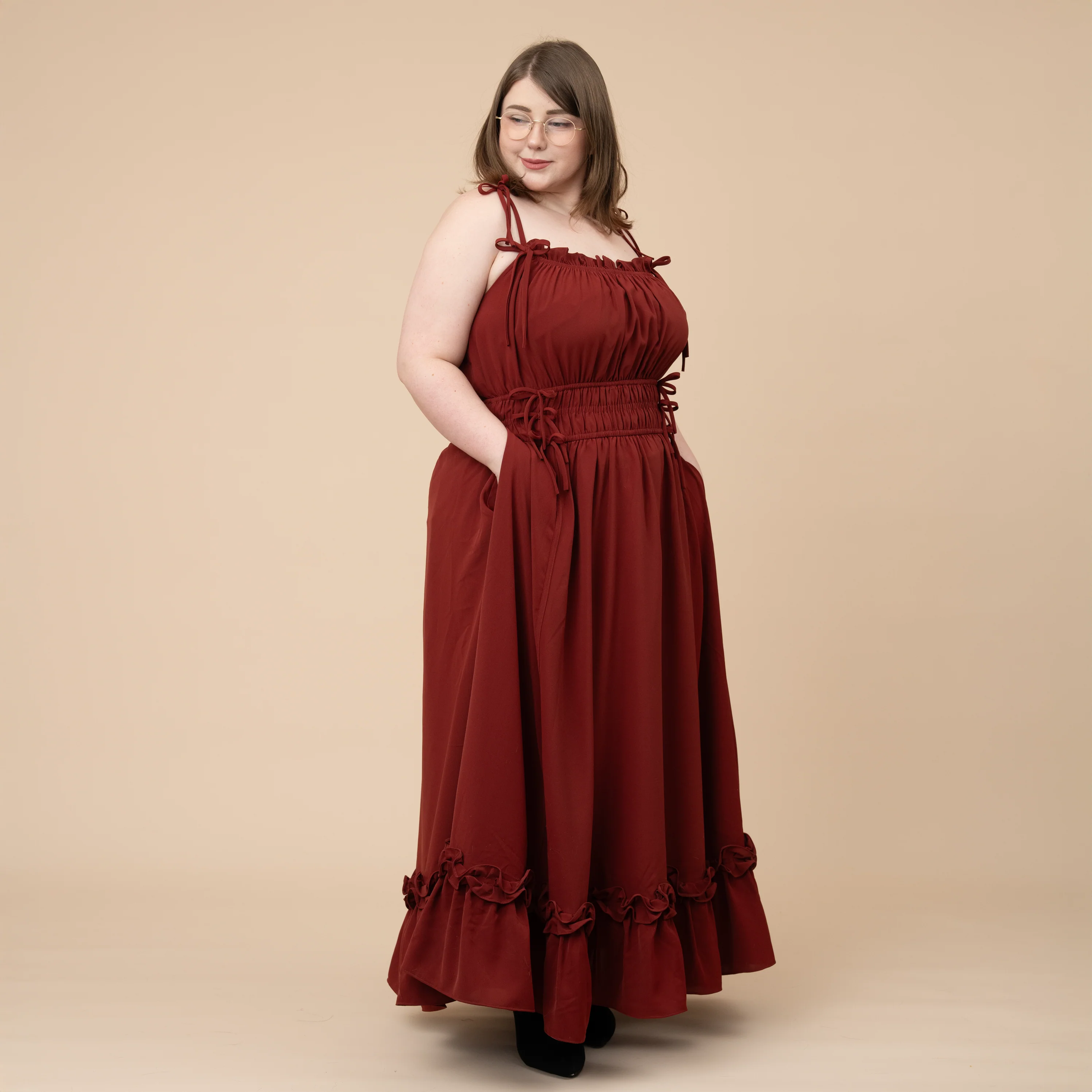 Fleur Dress in Carmine Rose - Image 12