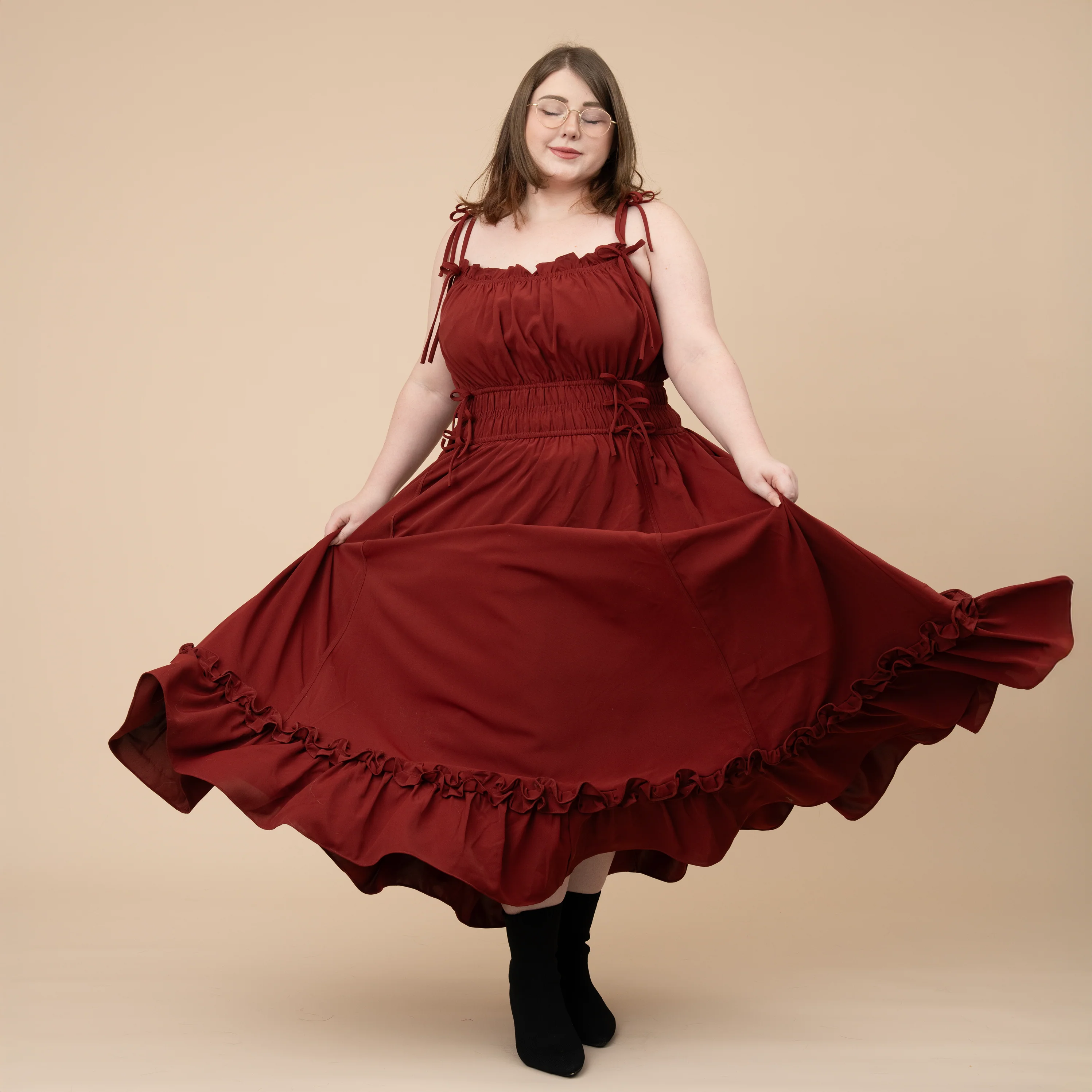 Fleur Dress in Carmine Rose - Image 13