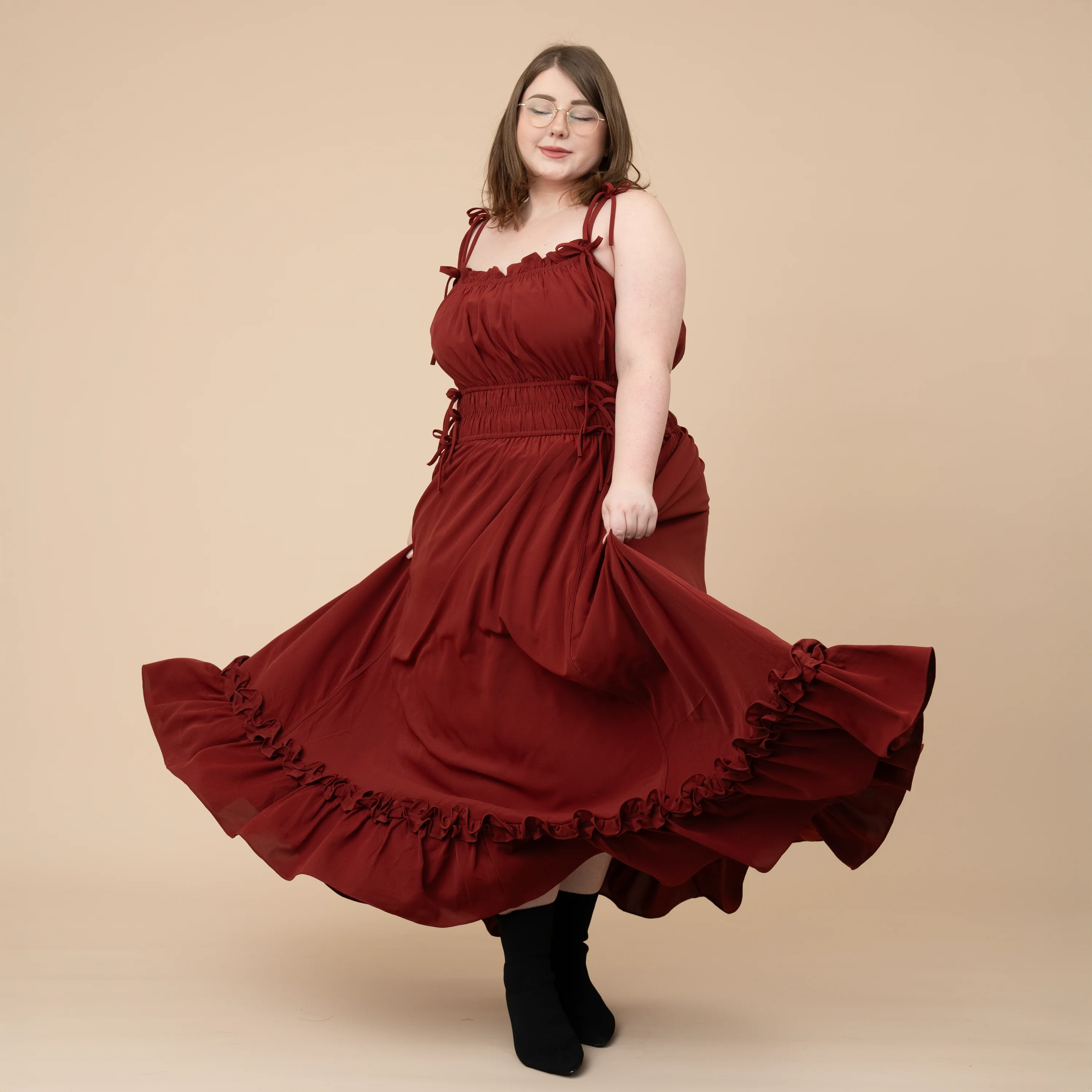 Fleur Dress in Carmine Rose - Image 14