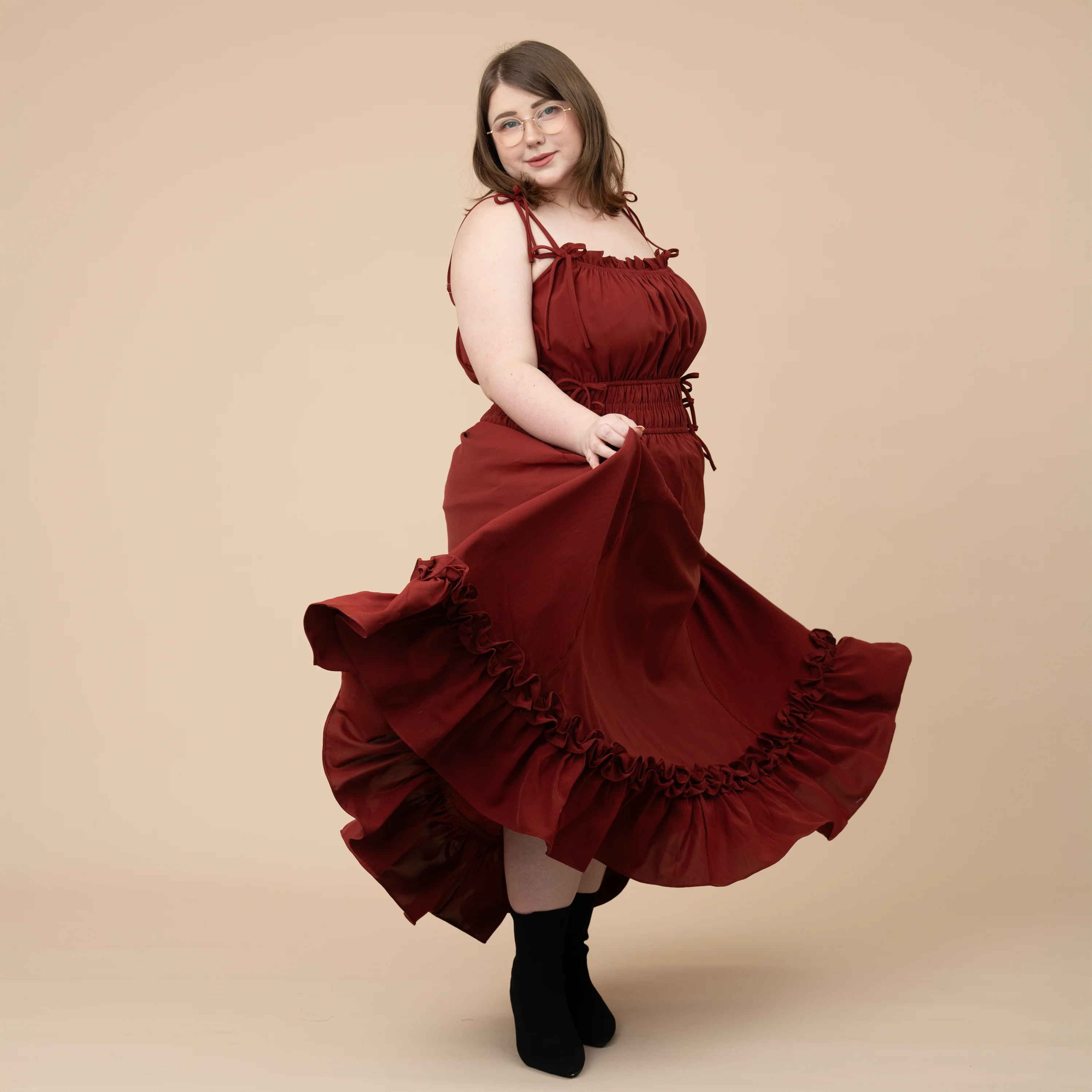 Fleur Dress in Carmine Rose - Image 15