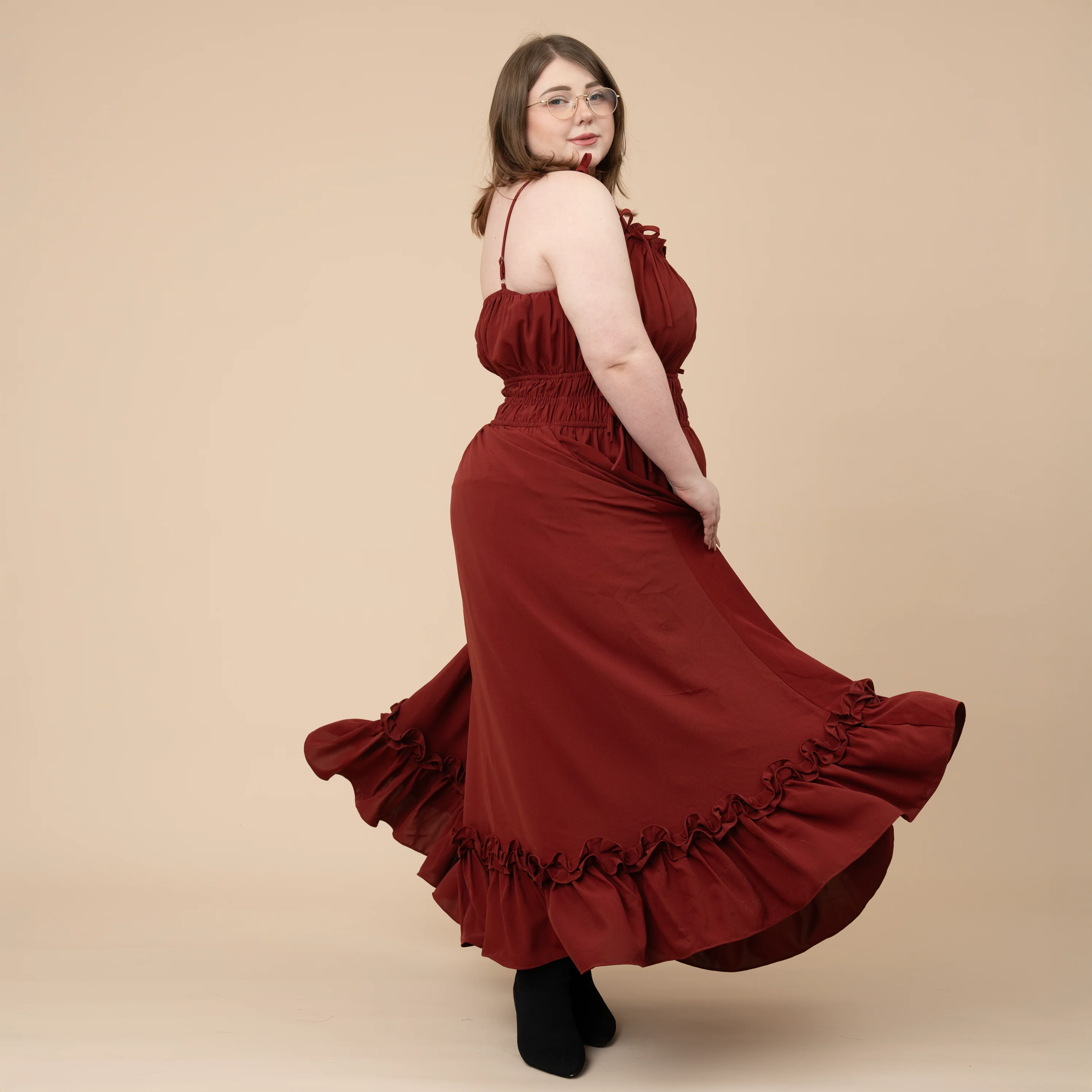 Fleur Dress in Carmine Rose - Image 16