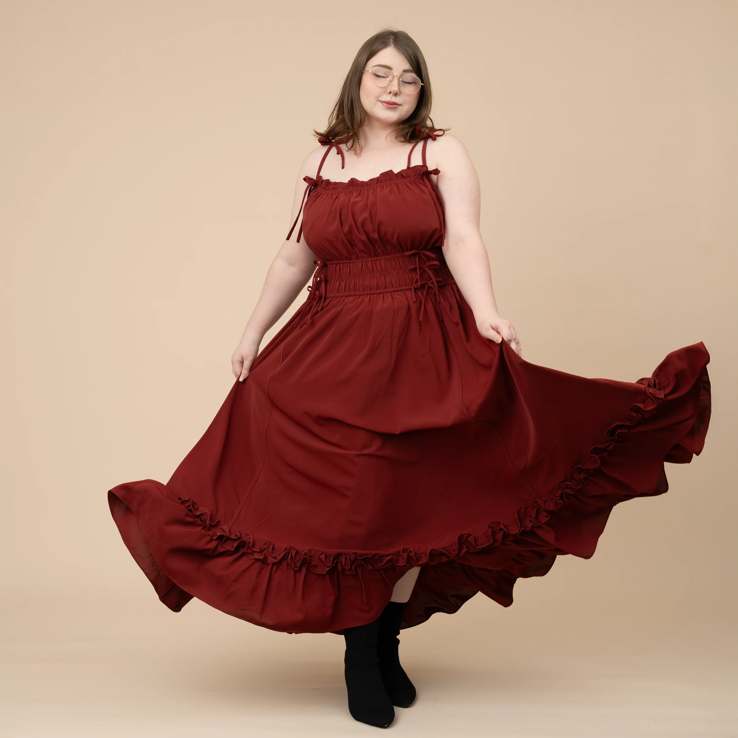 Fleur Dress in Carmine Rose - Image 19