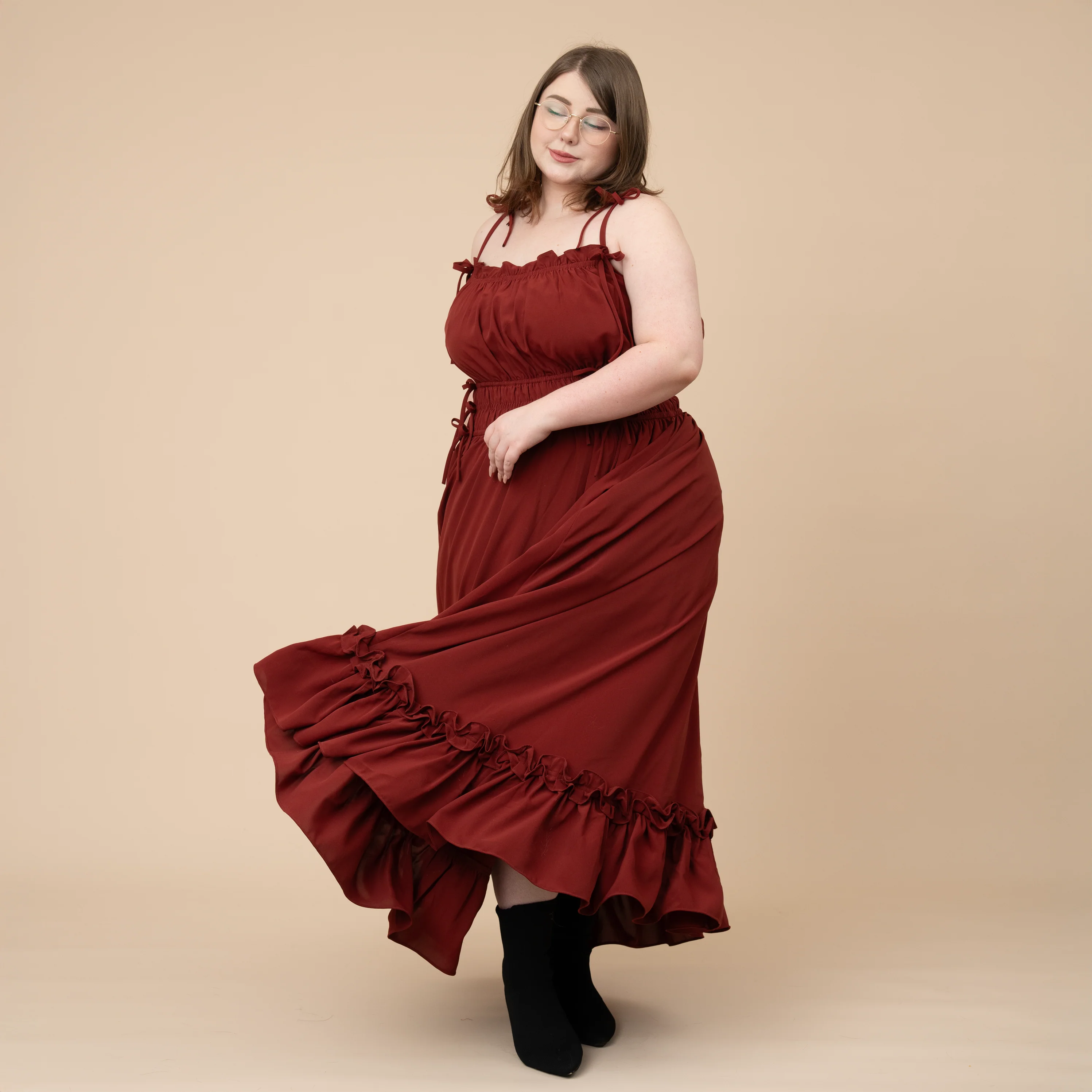 Fleur Dress in Carmine Rose - Image 20