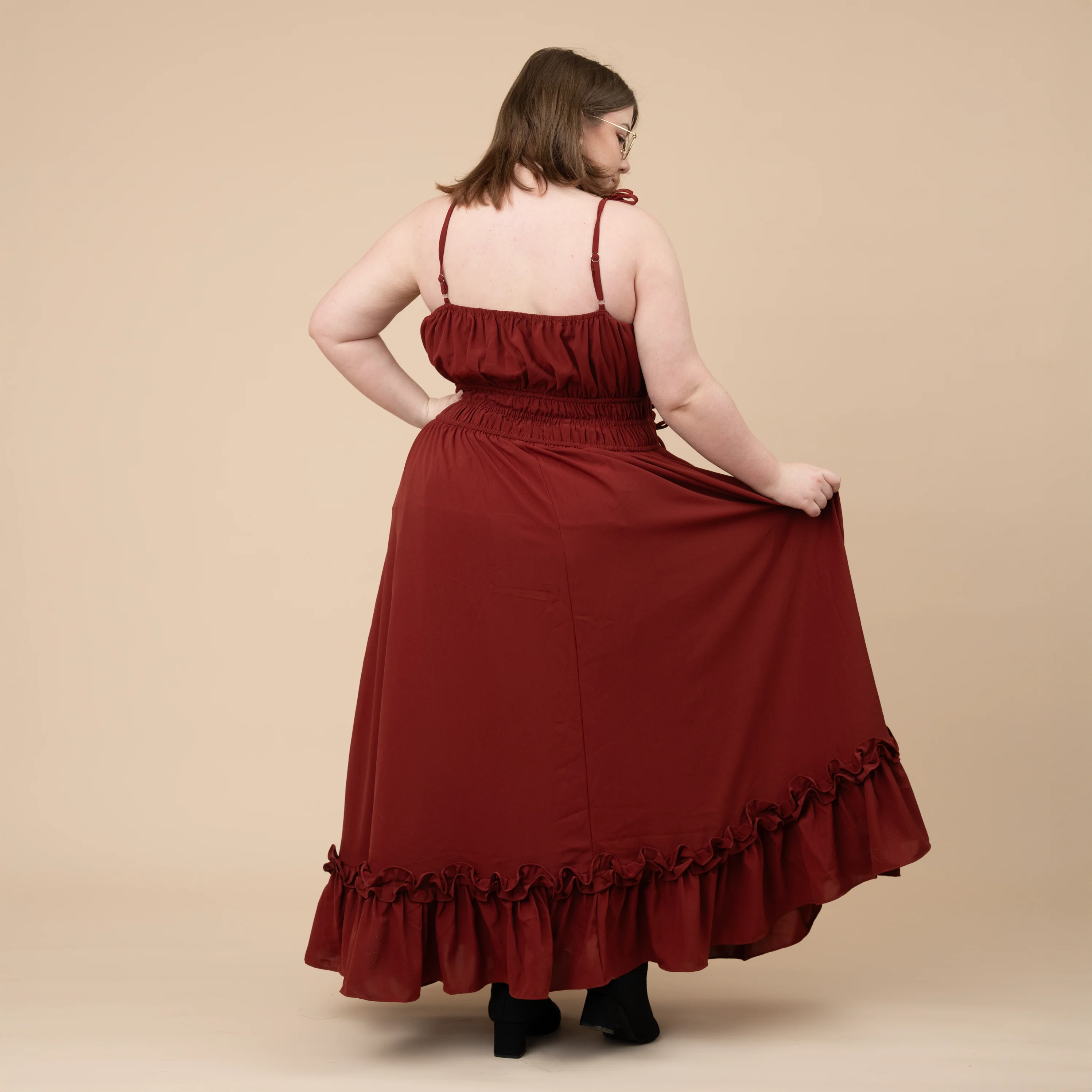 Fleur Dress in Carmine Rose - Image 21