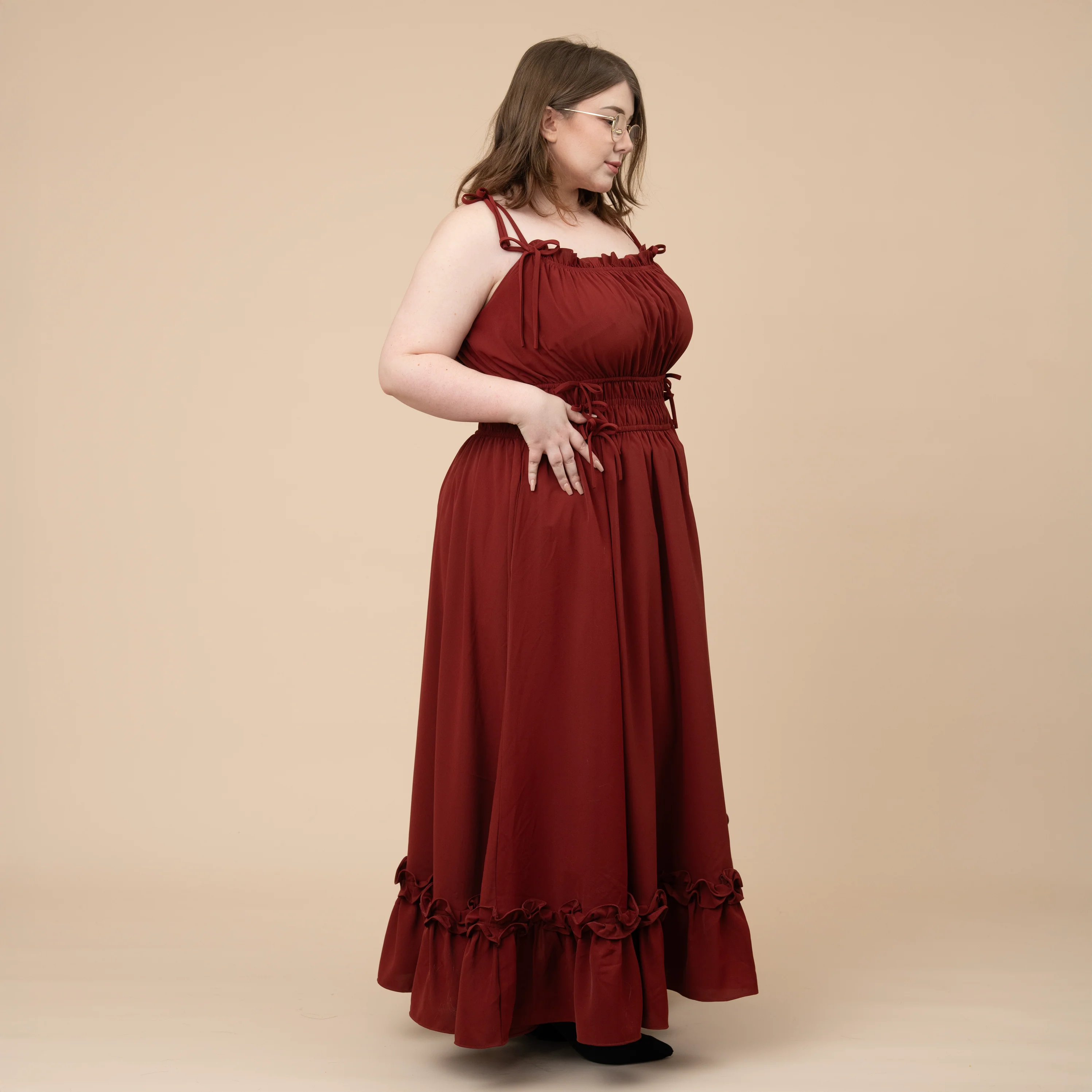 Fleur Dress in Carmine Rose - Image 23