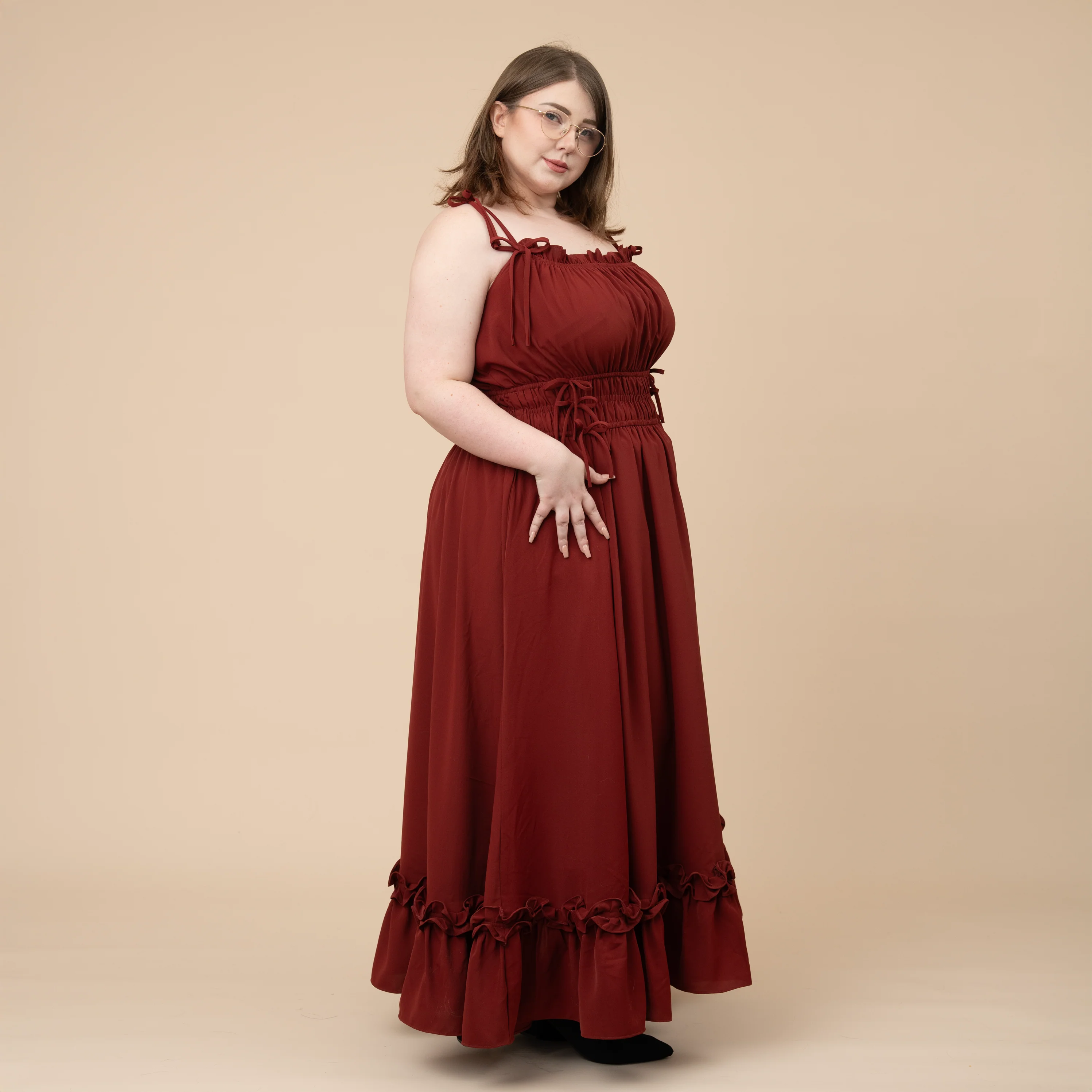 Fleur Dress in Carmine Rose - Image 24
