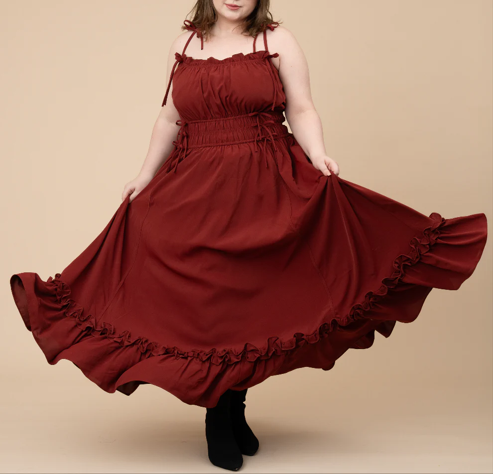 Fleur Dress in Carmine Rose - Image 25