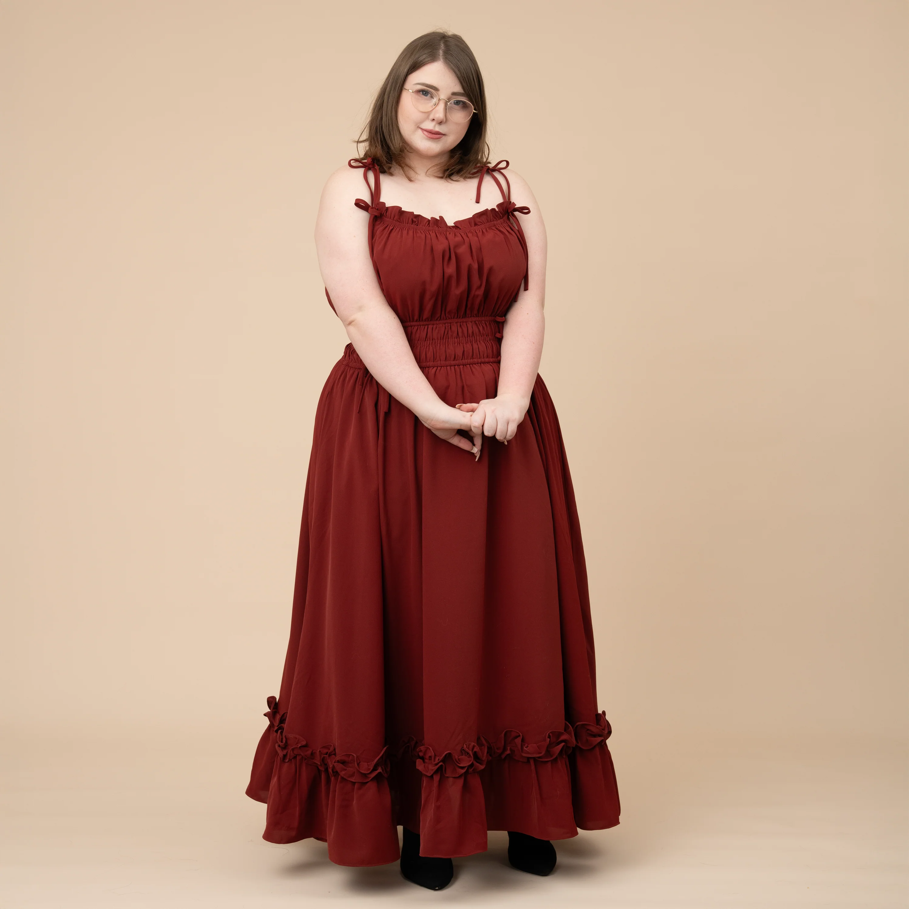 Fleur Dress in Carmine Rose - Image 4