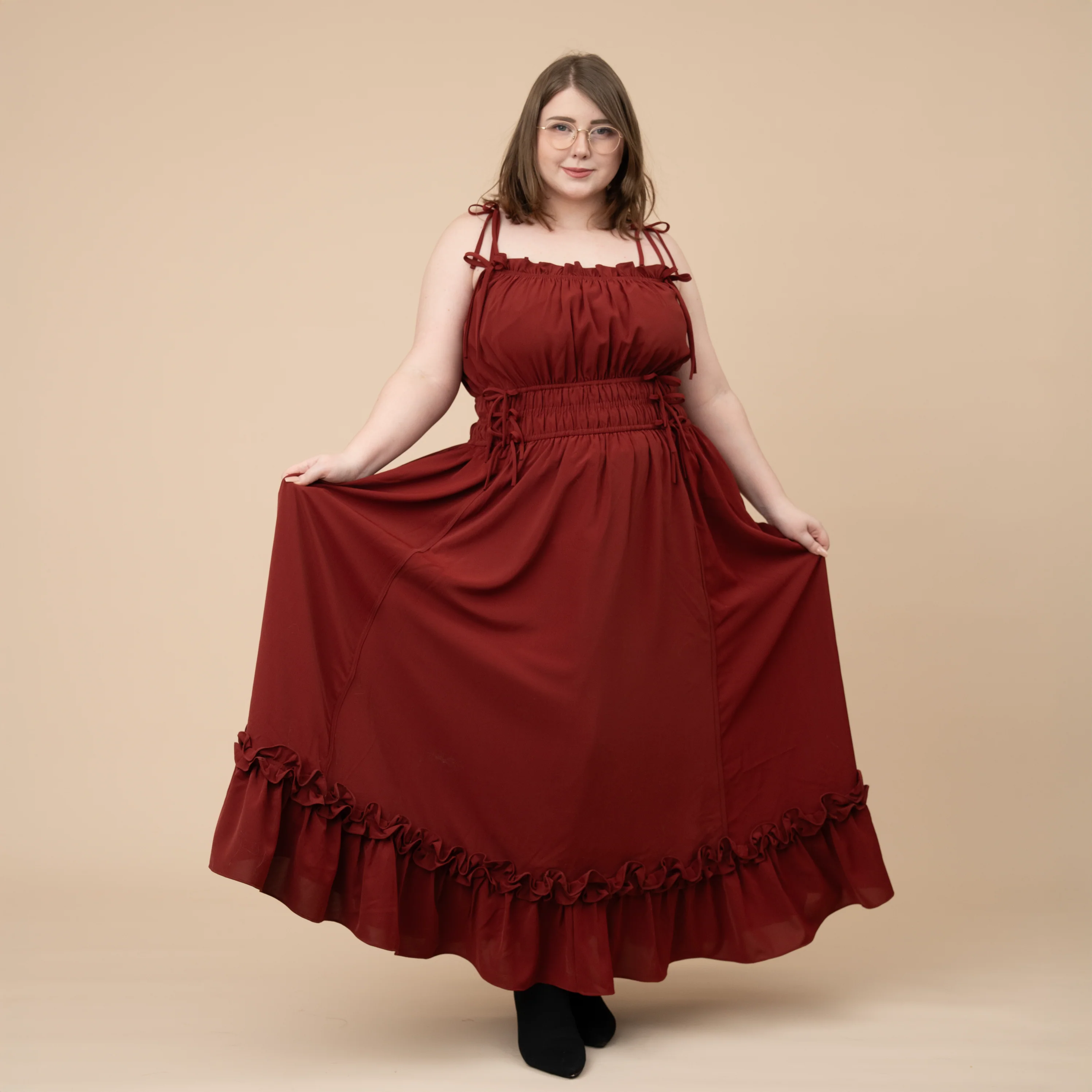 Fleur Dress in Carmine Rose - Image 5