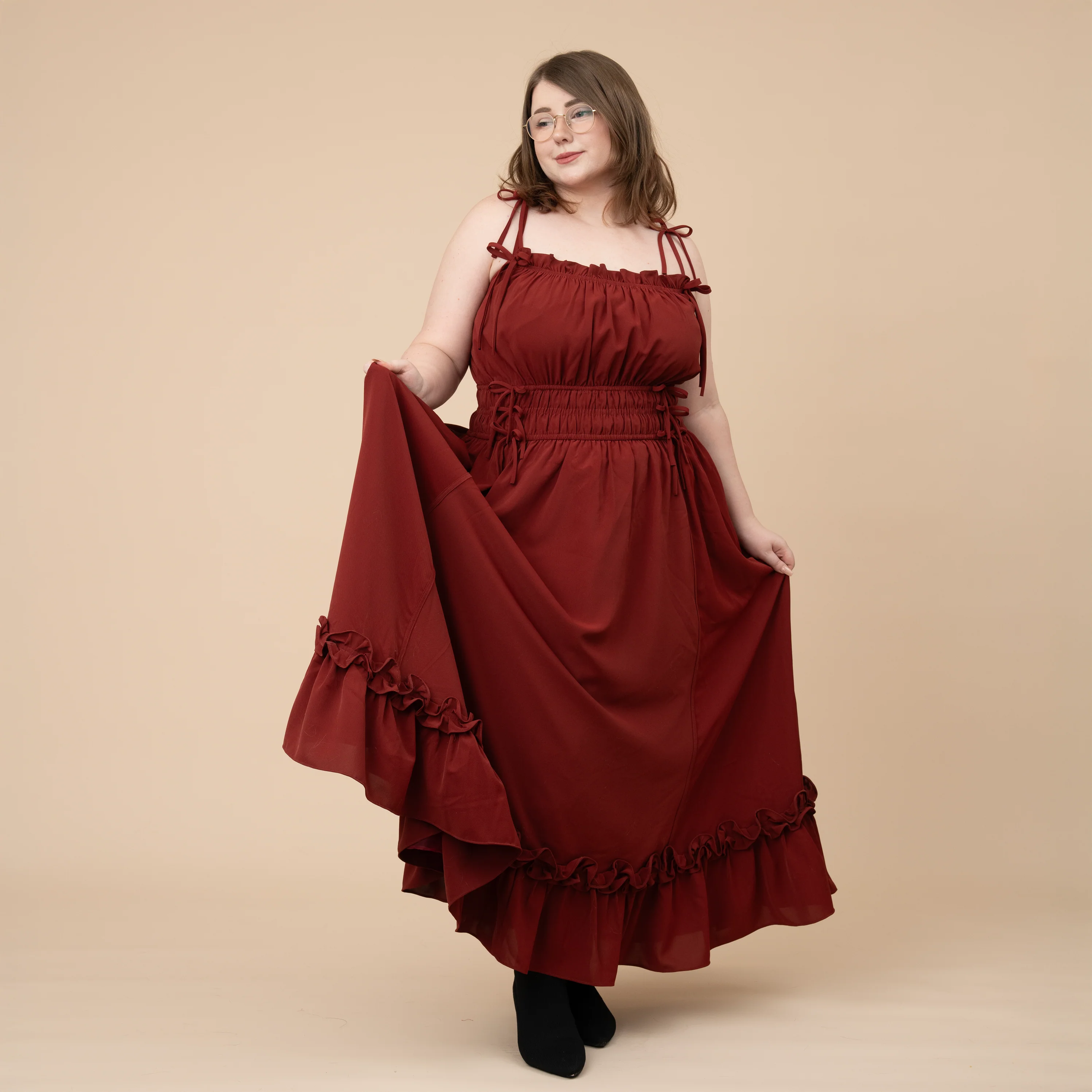 Fleur Dress in Carmine Rose - Image 6