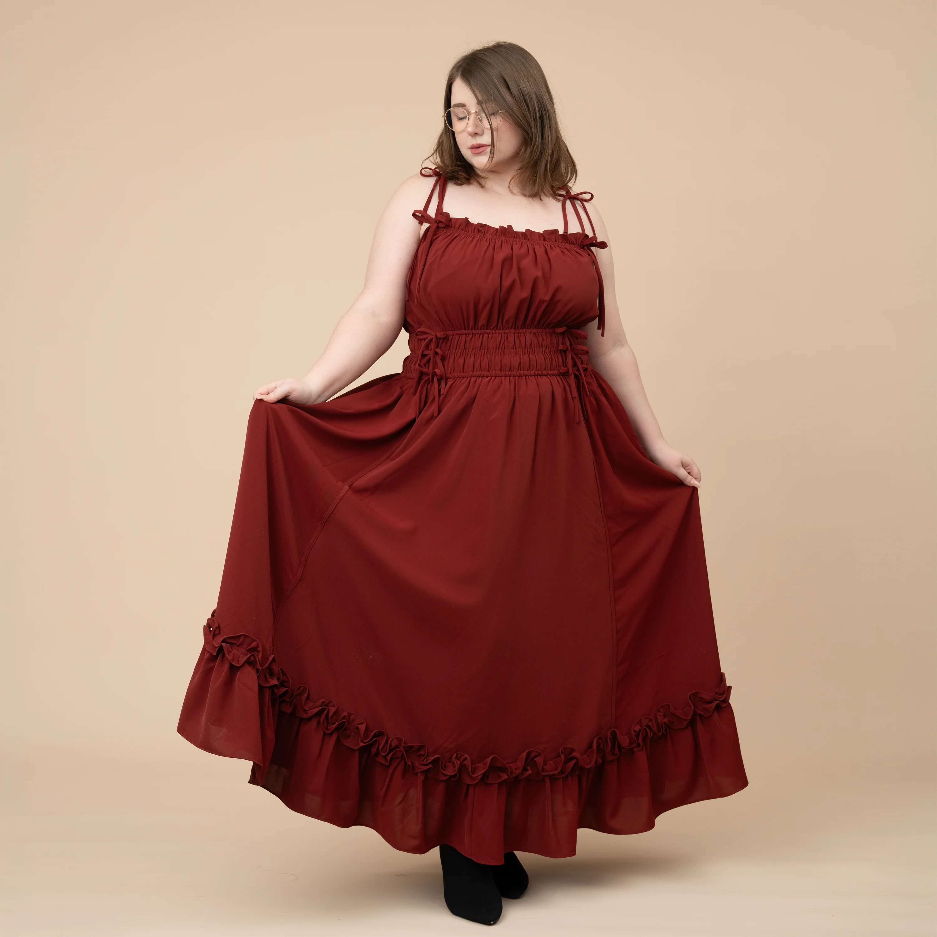 Fleur Dress in Carmine Rose - Image 7