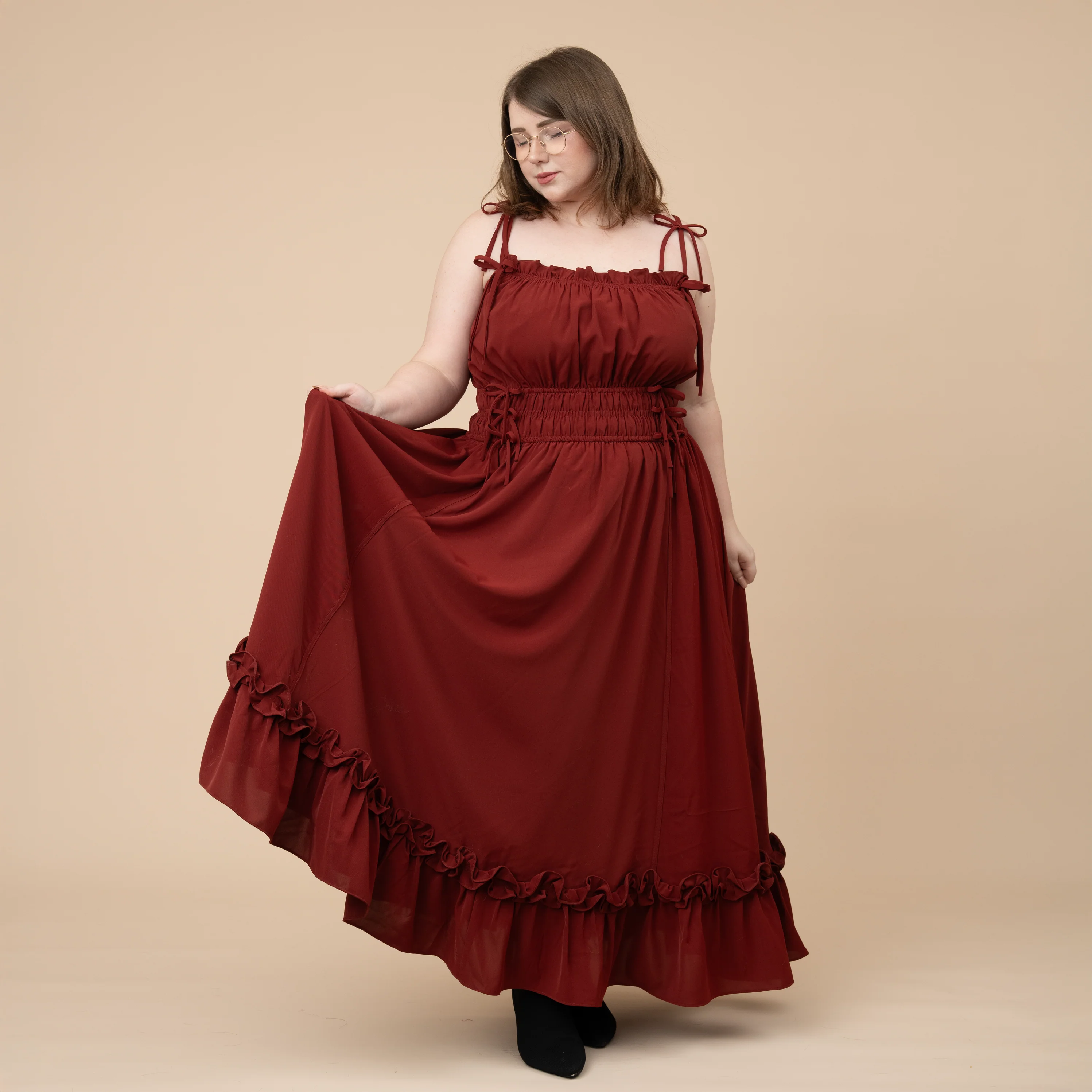 Fleur Dress in Carmine Rose - Image 8