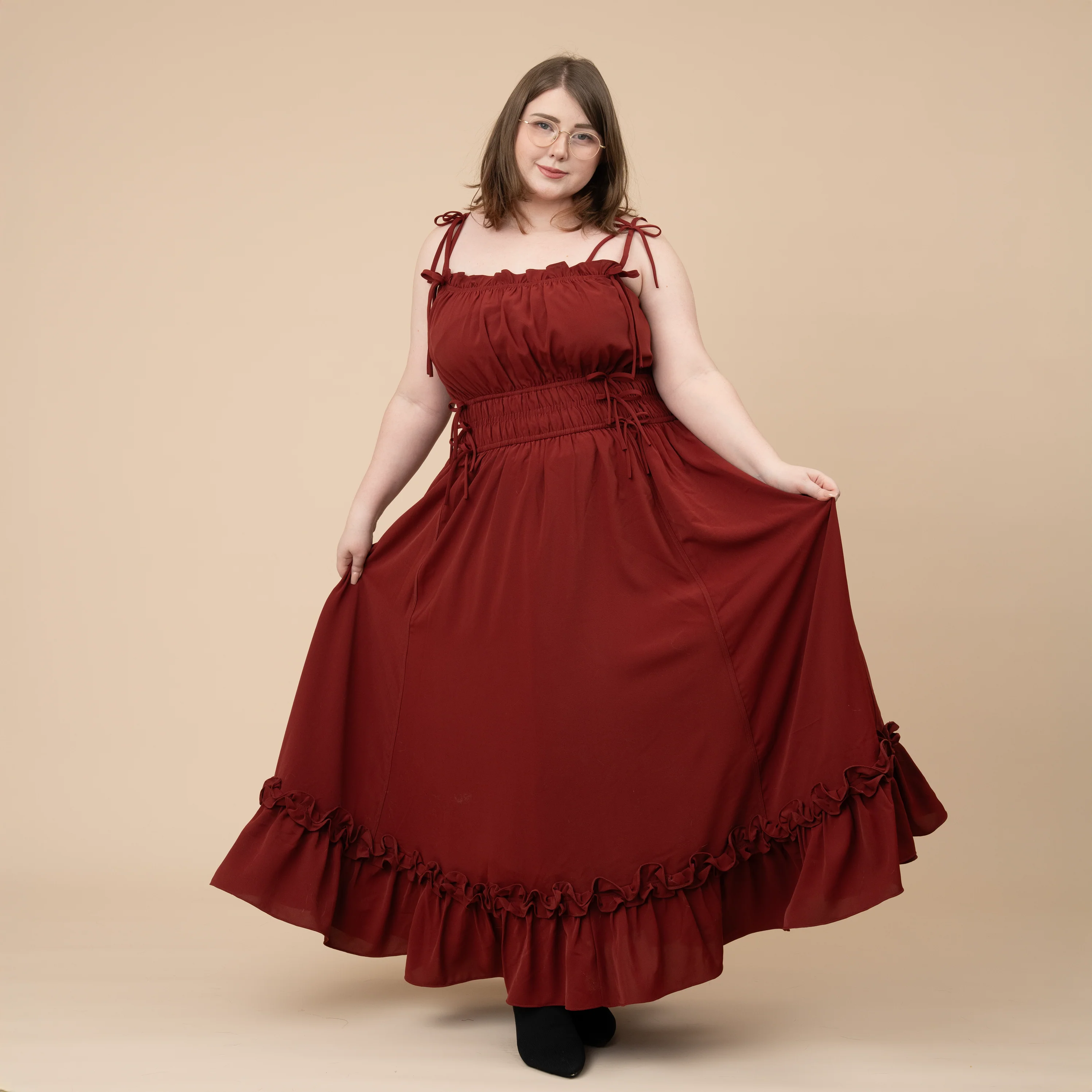 Fleur Dress in Carmine Rose - Image 9