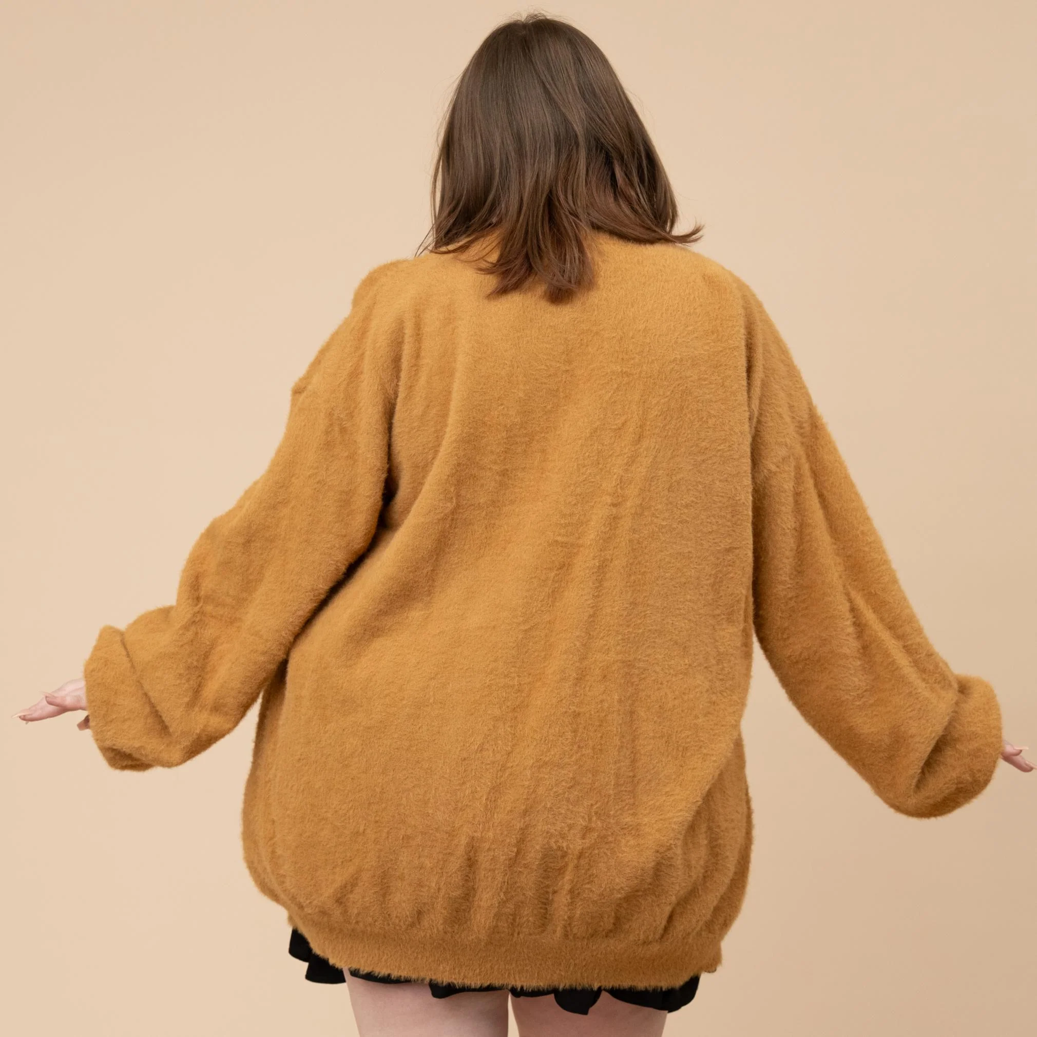 Antique Gold Fuzzy Cardigan - Image 4