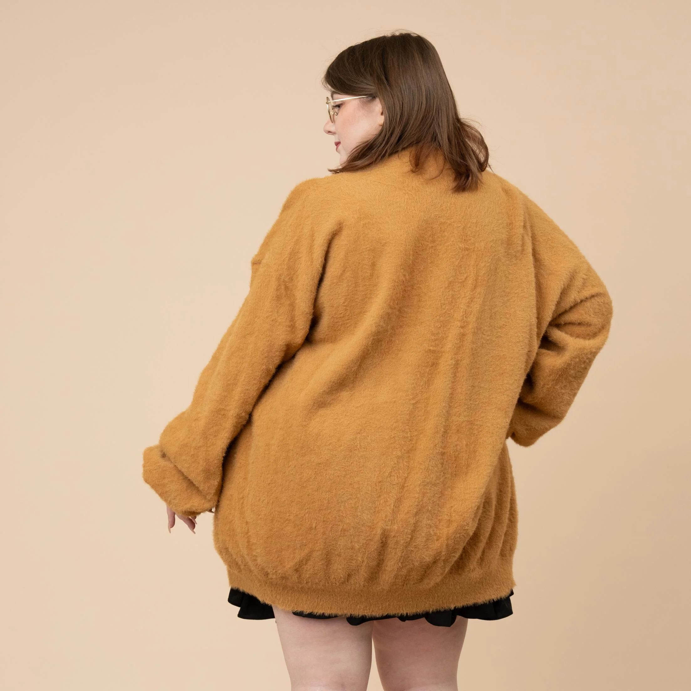 Antique Gold Fuzzy Cardigan - Image 5