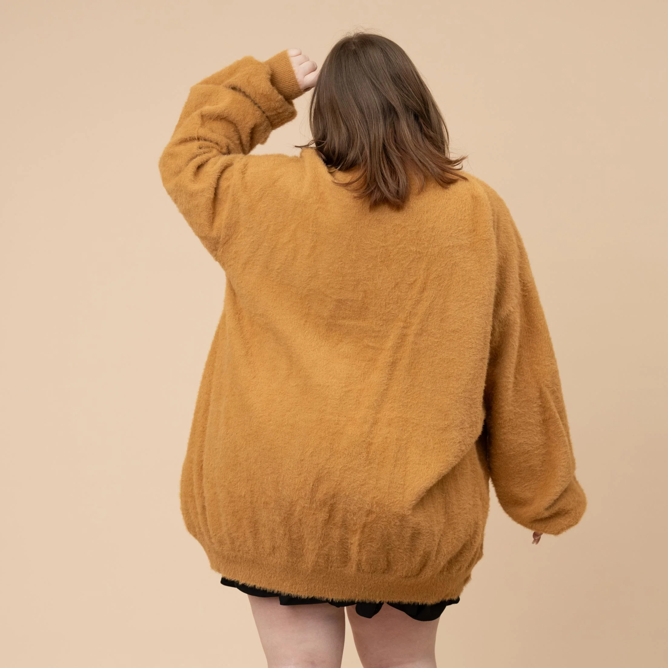 Antique Gold Fuzzy Cardigan - Image 6