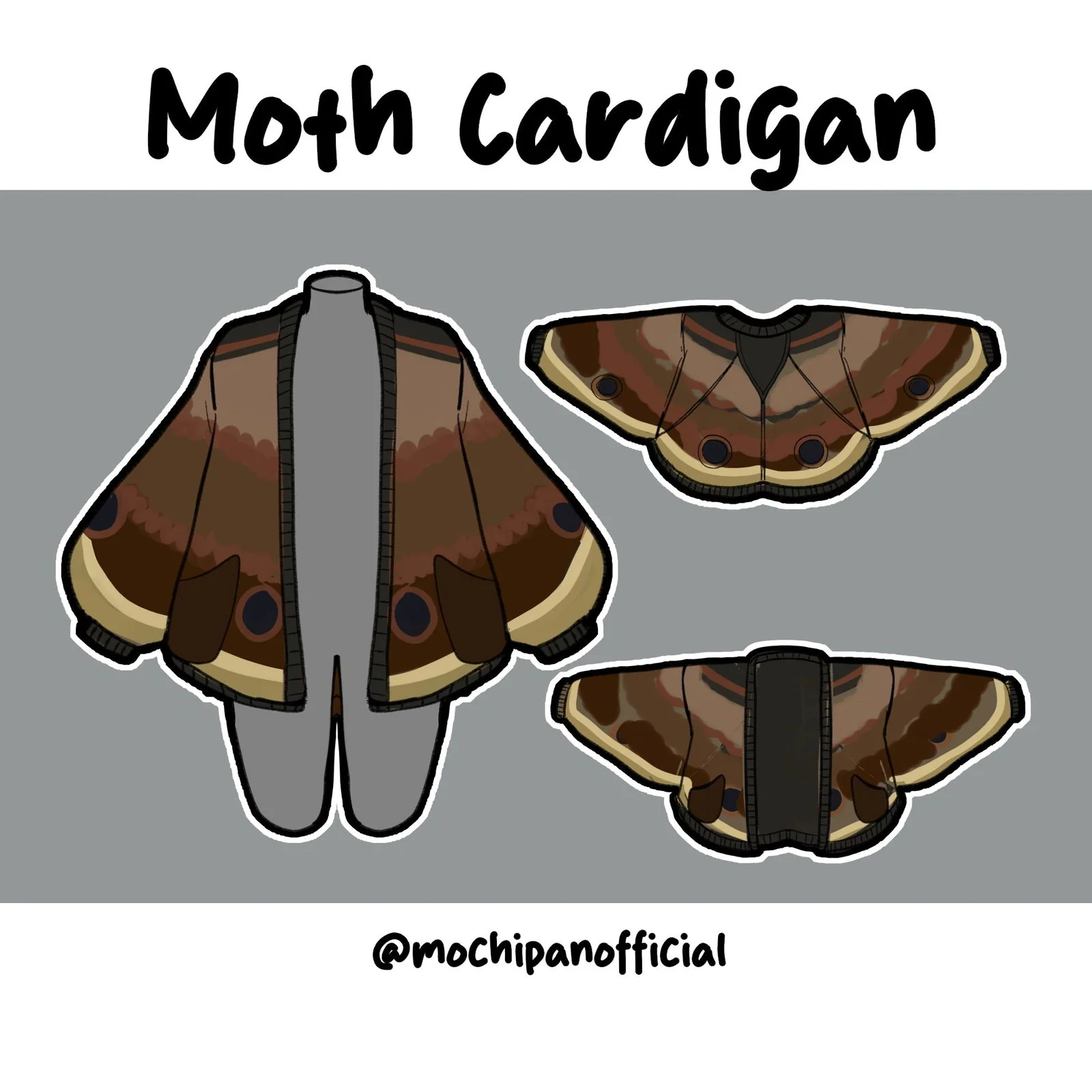 LIMITED EDITION Moth Cardigan (Inverted Colors) - Image 5