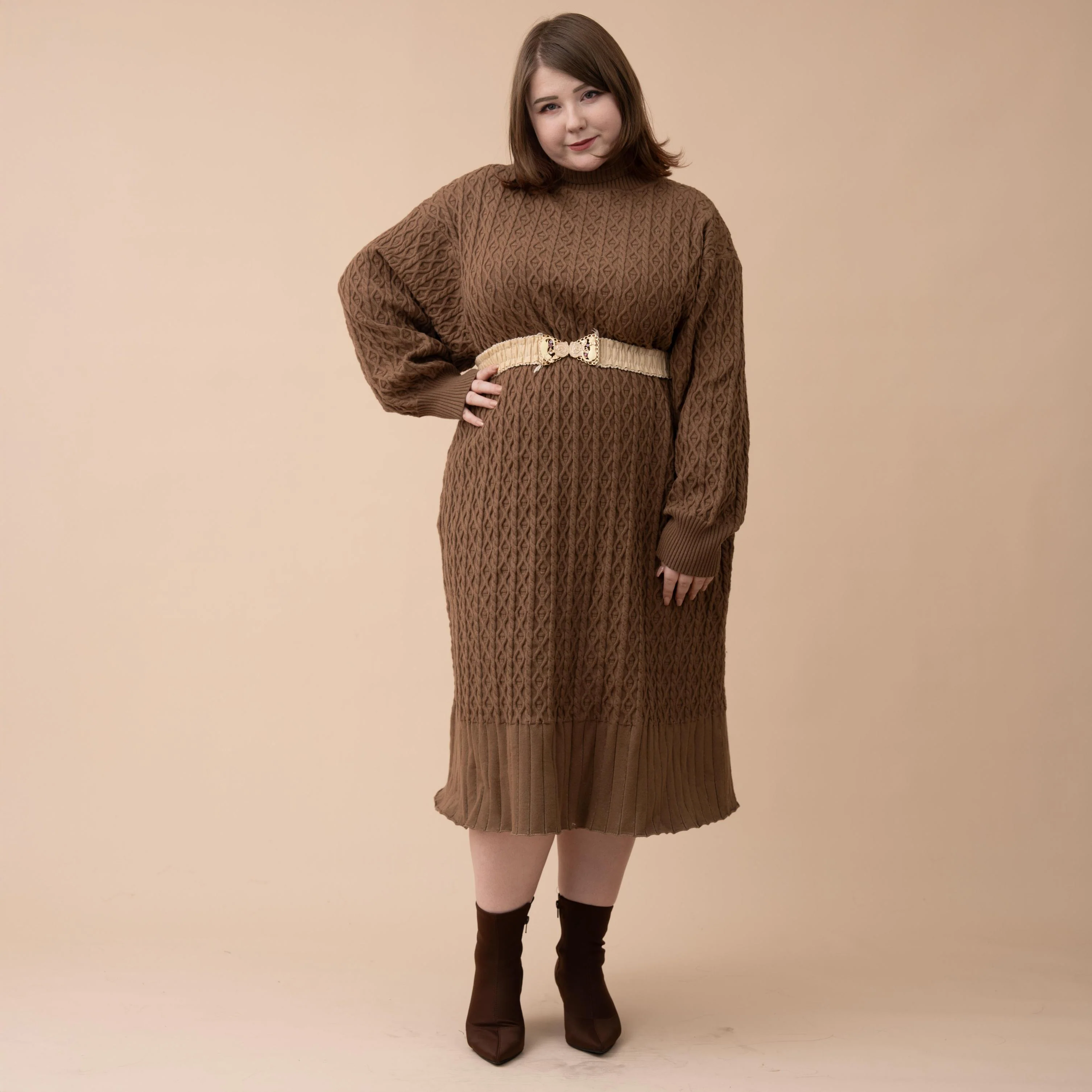 Oversized Knit Sweater Dress - Image 16
