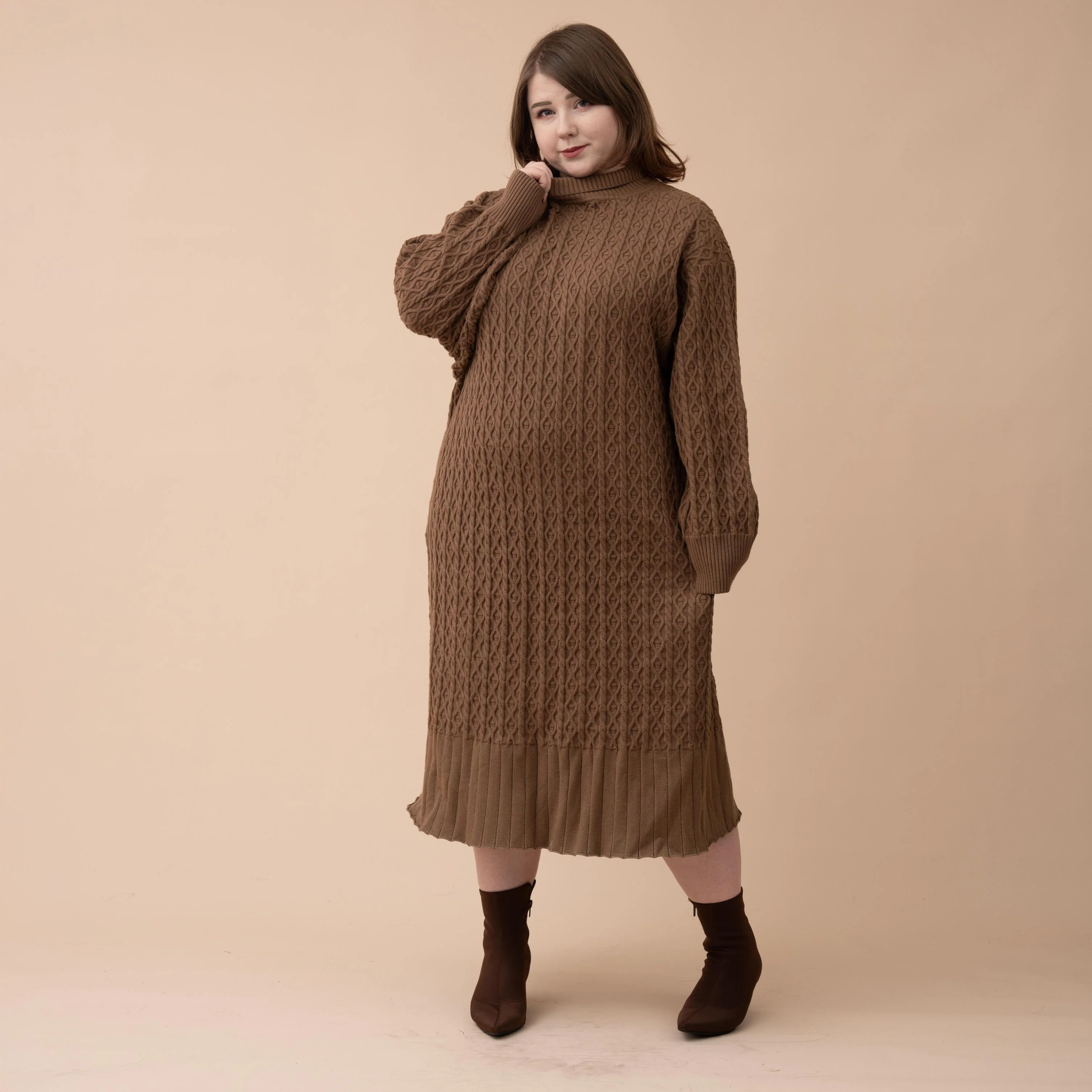 Oversized Knit Sweater Dress - Image 5