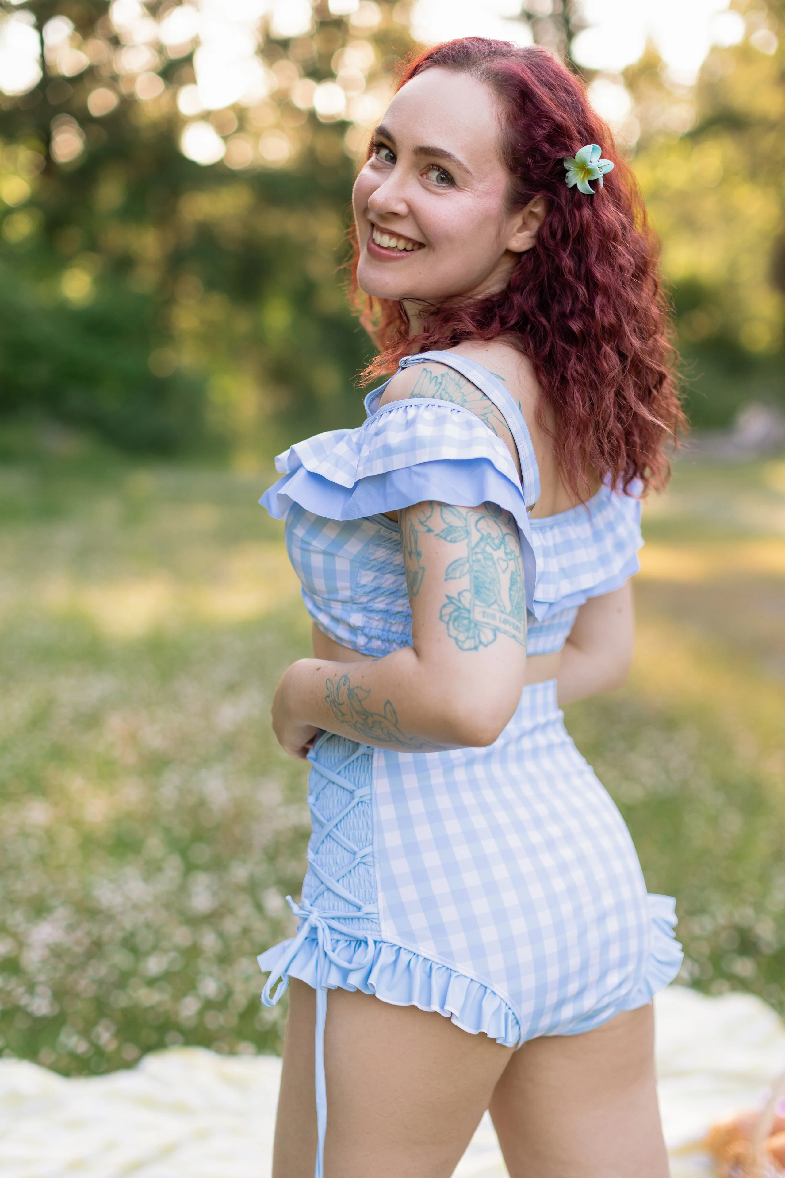 Shibuya's Blue Gingham Bikini - Image 5
