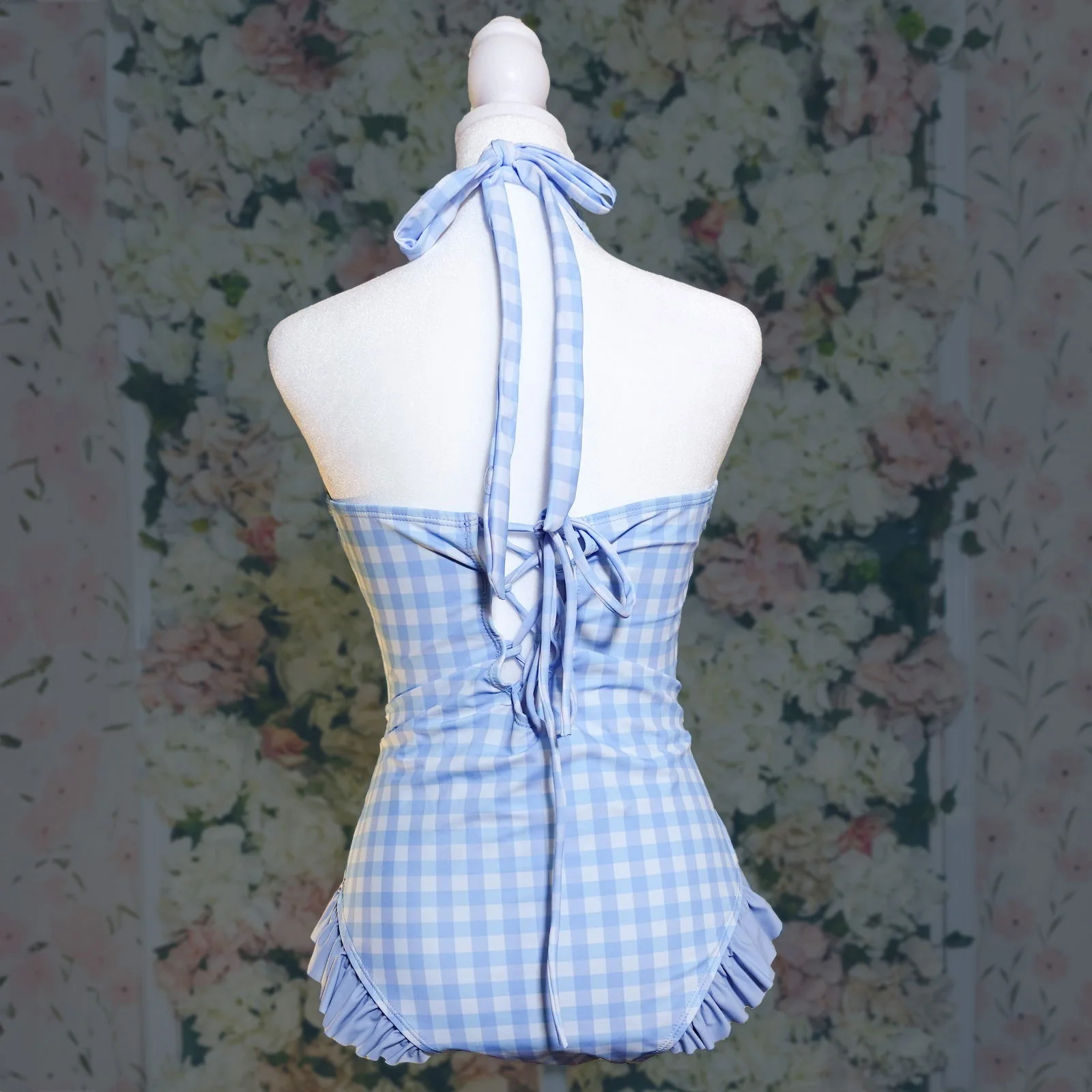 Shibuya's Blue Gingham Swimsuit - Image 3