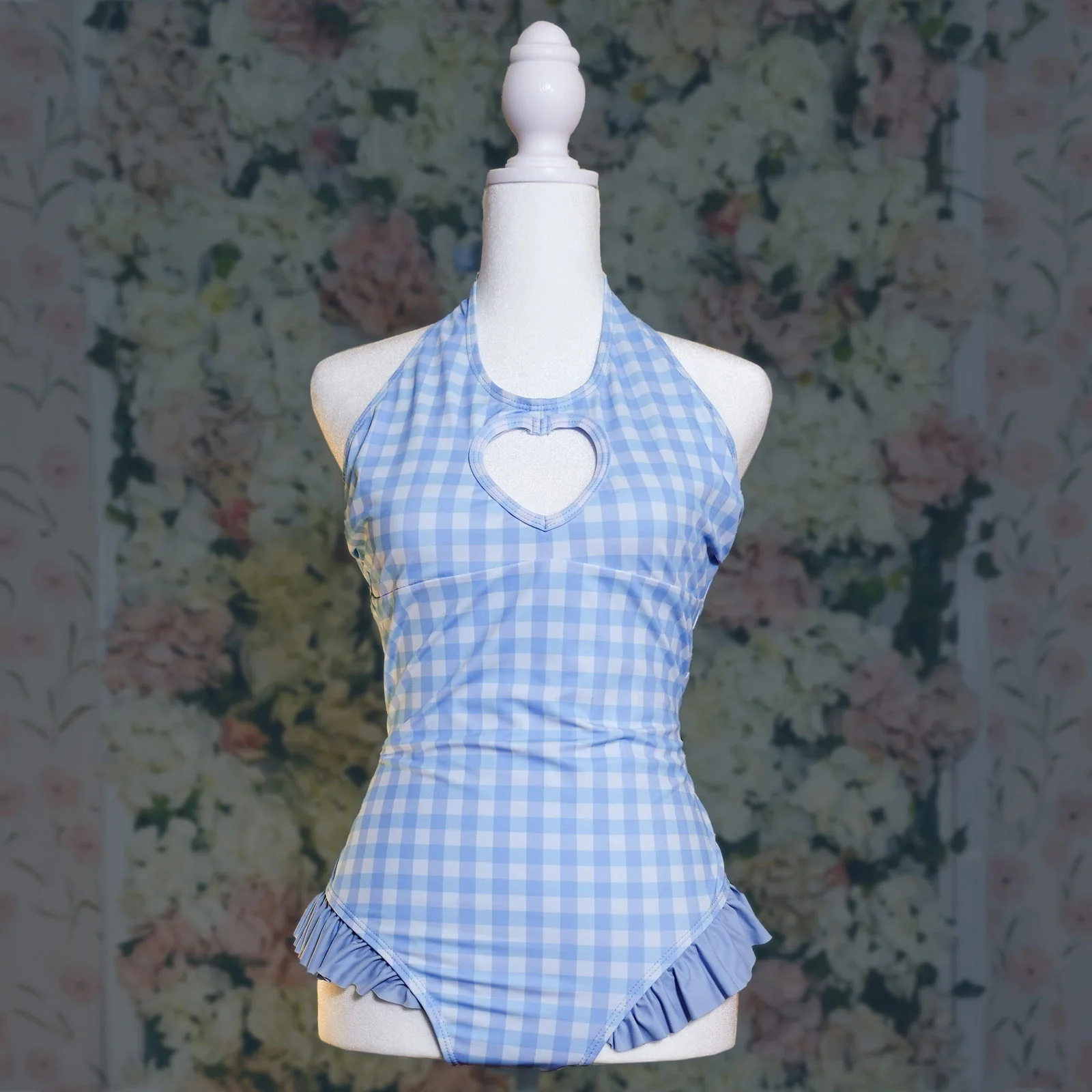 Shibuya's Blue Gingham Swimsuit - Image 6