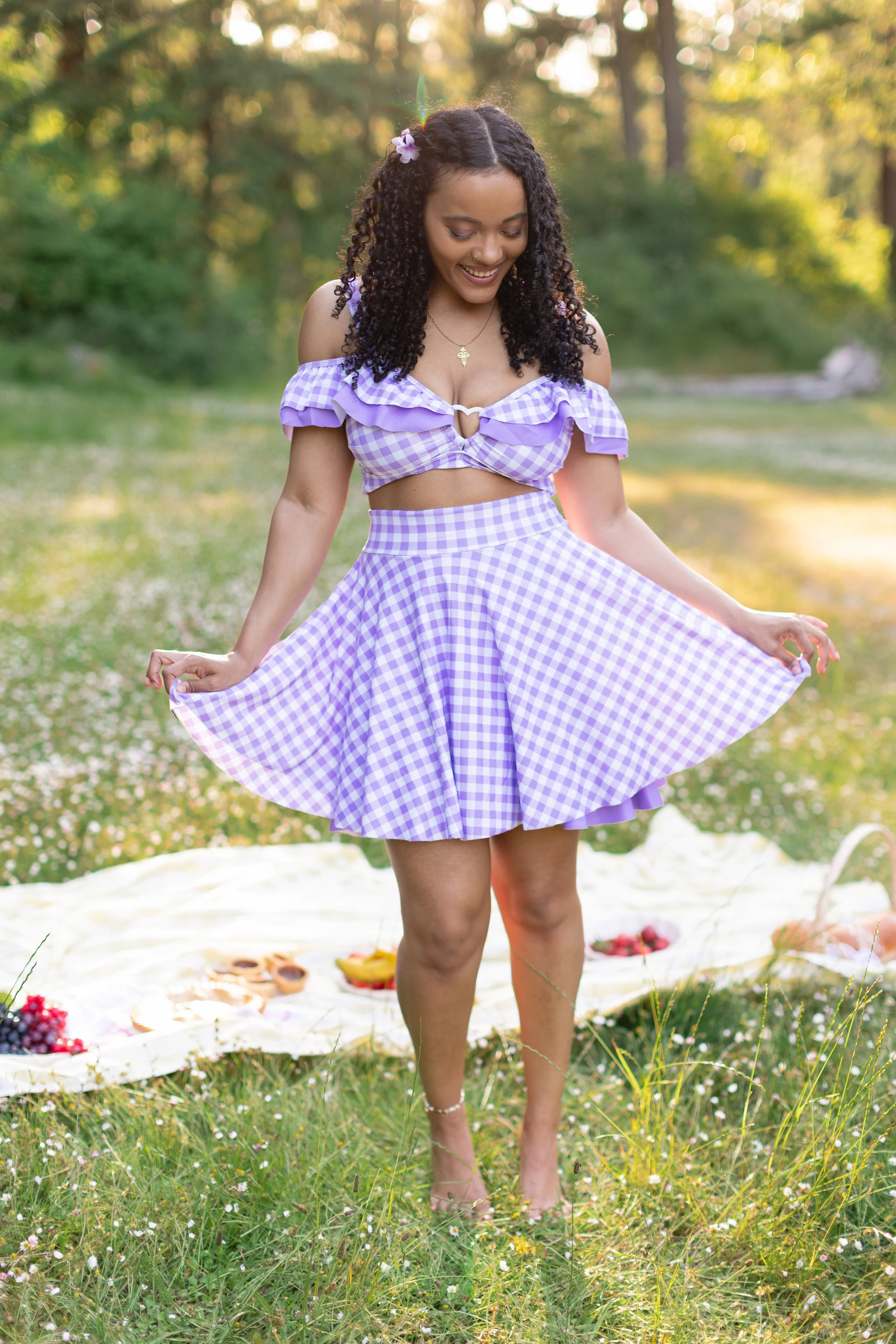 Shibuya's Purple Gingham Bikini - Image 6